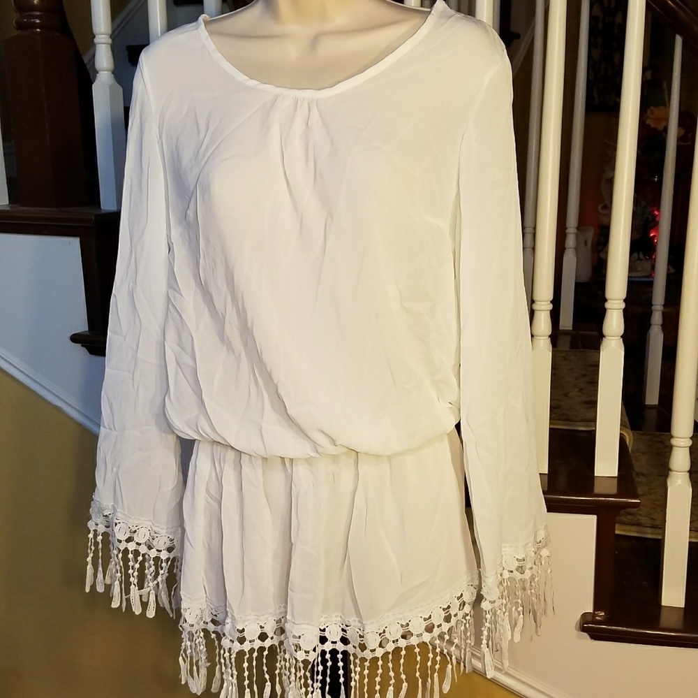 NWT Zanzea Boutique sheer long sleeve blouse